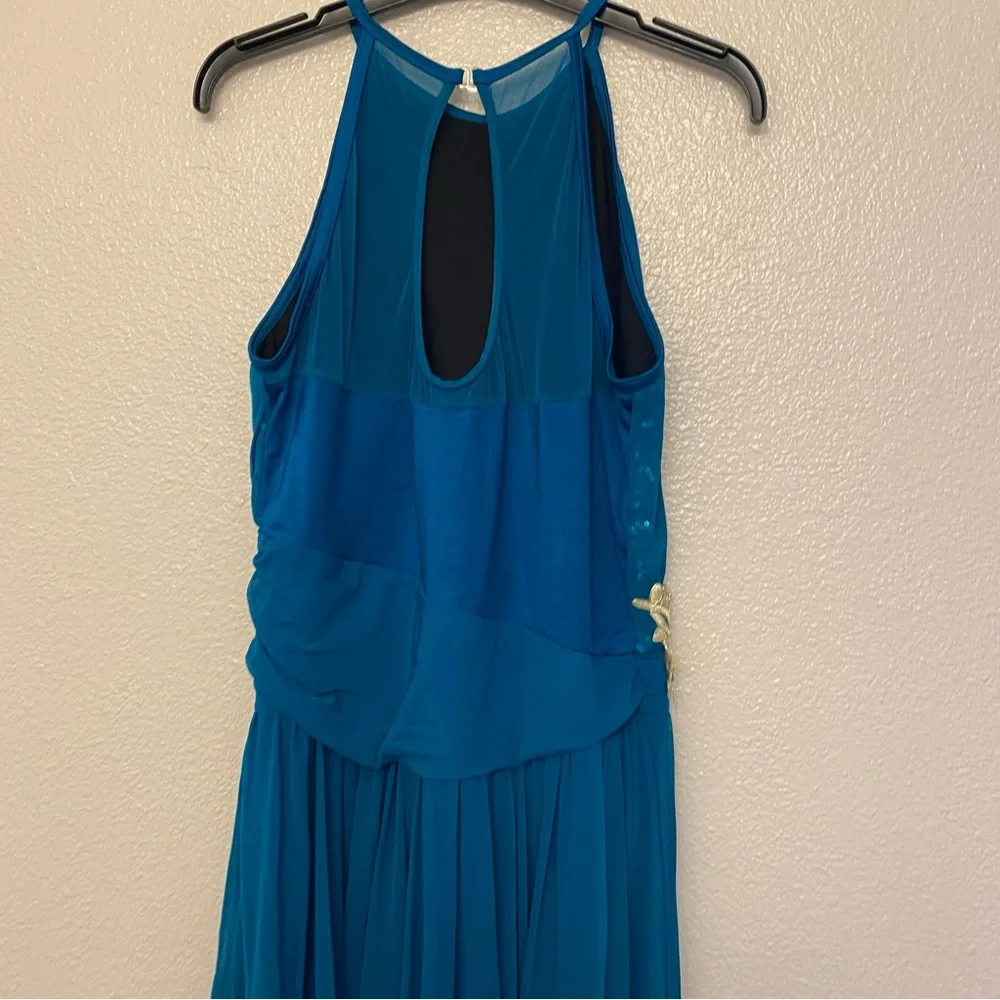 WEISSMAN Dance Costume dress lyrical teal aqua blue 10,000 MILES 13171 SA adult